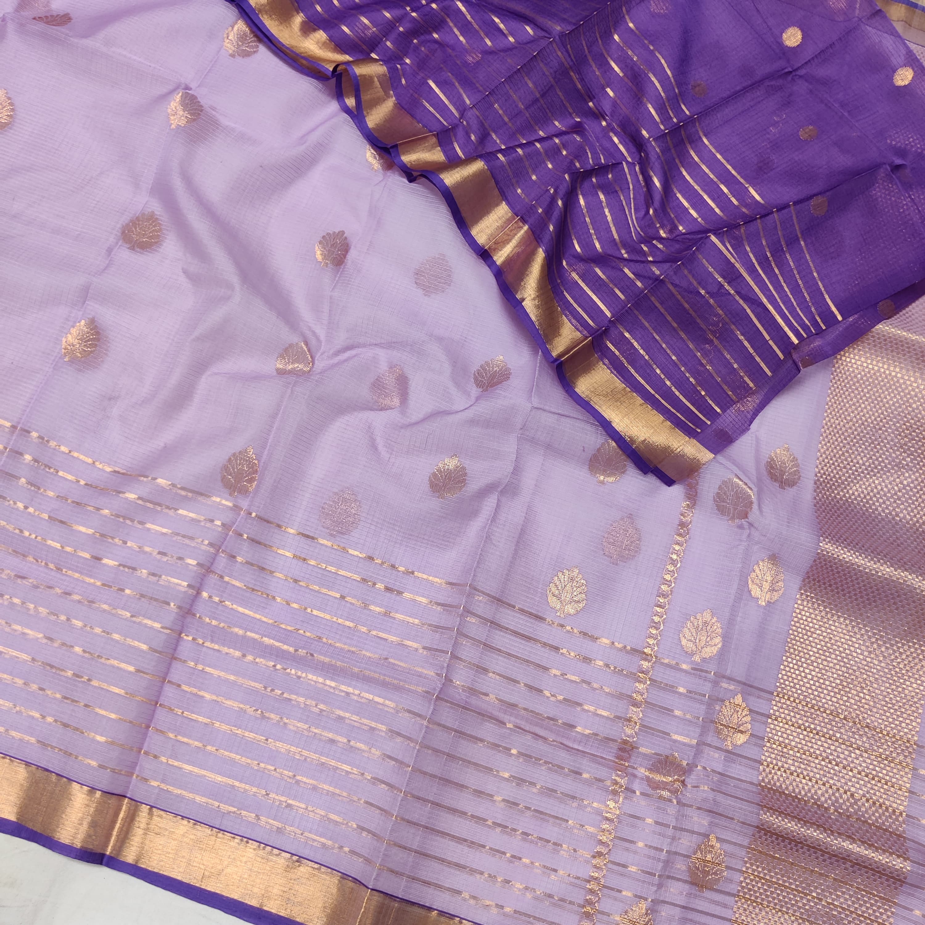 LAVENDER/VOILET  ZARI KOTA SAREE