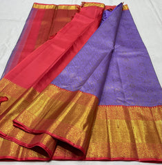 LAVENDER & RED KANCHI SAREE