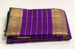 PURPLE/GOLD   BORDER COMBITION PURE KANCHI SILK SAREE