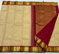 TORQUISE GREEN/LILAC BORDER COMBITION PURE KANCHI SILK SAREE