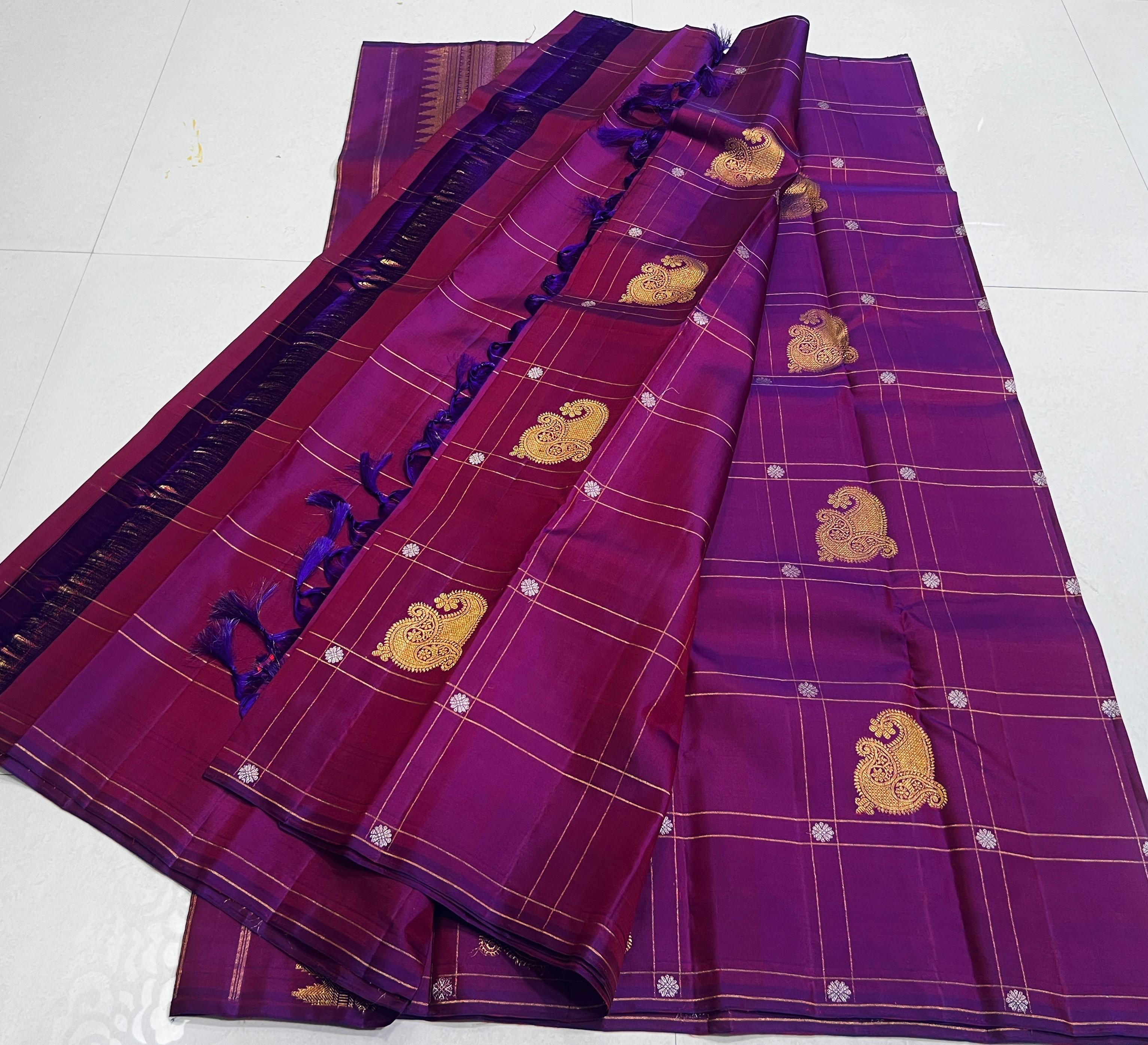 PURPLE BORDERLESS SAREE