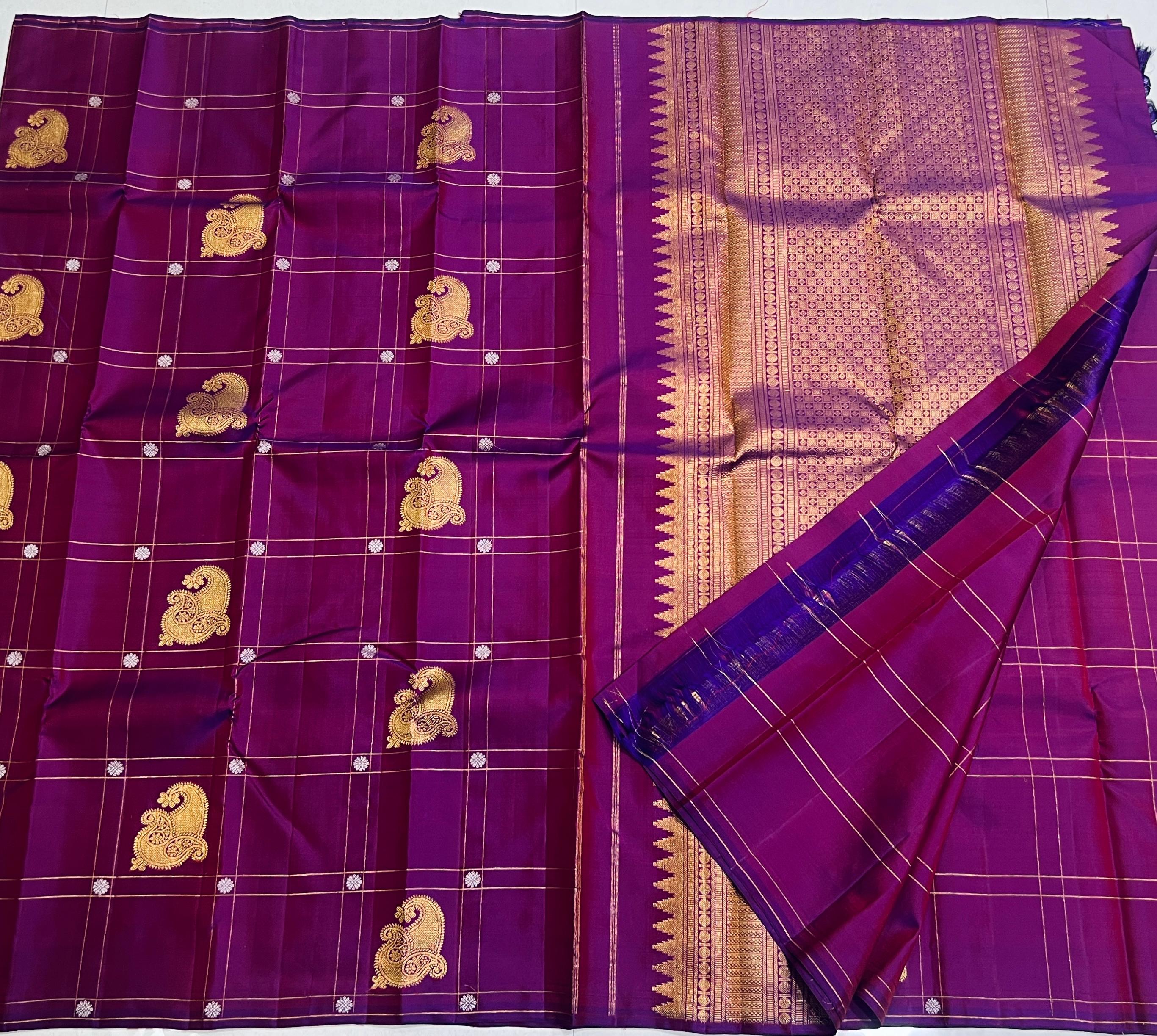 PURPLE BORDERLESS SAREE