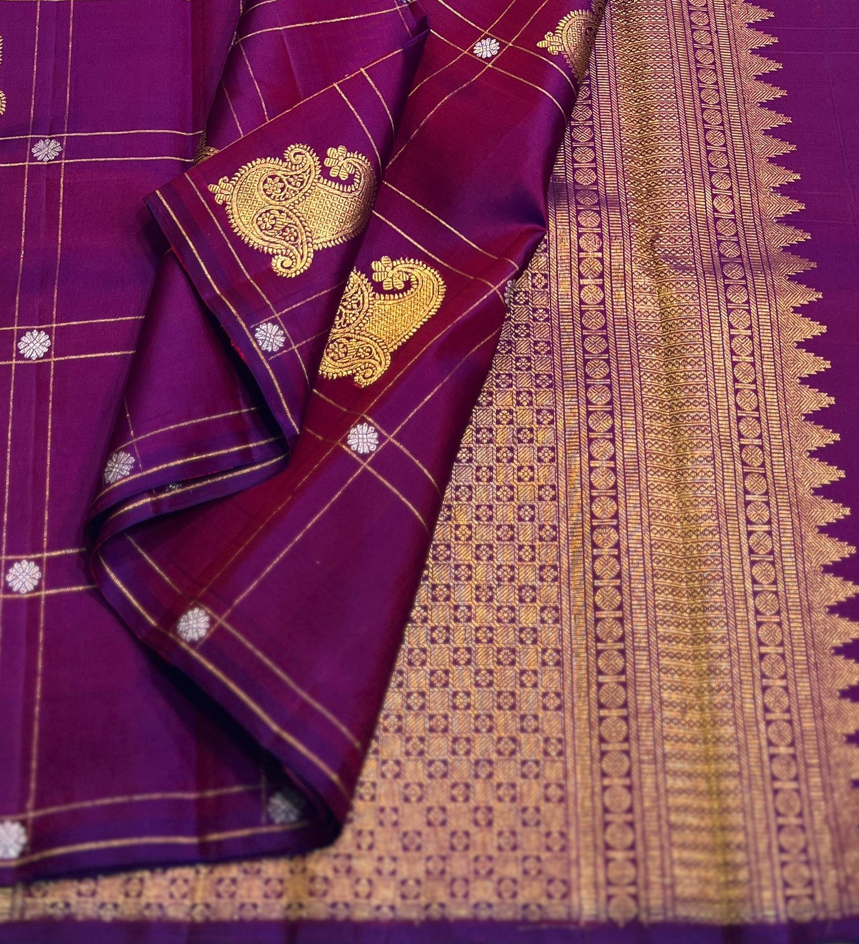 PURPLE BORDERLESS SAREE