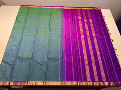 RAMA BLUE/PURPLE  BORDERLESS SAREE