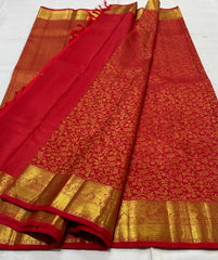 OANGISH RED BORDER COMBITION PURE KANCHI SILK SAREE