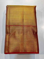 GOLD/RED  BORDER COMBITION PURE KANCHI SILK SAREE