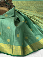 LITE GREEN BORDER COMBITION PURE KANCHI SILK SAREE