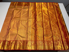 GOLD & RED ZARI KANCHIPURAM SLIK SAREE