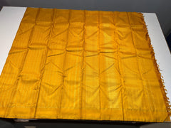 MUSTARD YELLOW  COLOUR  ZARI BORDER COMBITION PURE KANCHI SILK SAREE