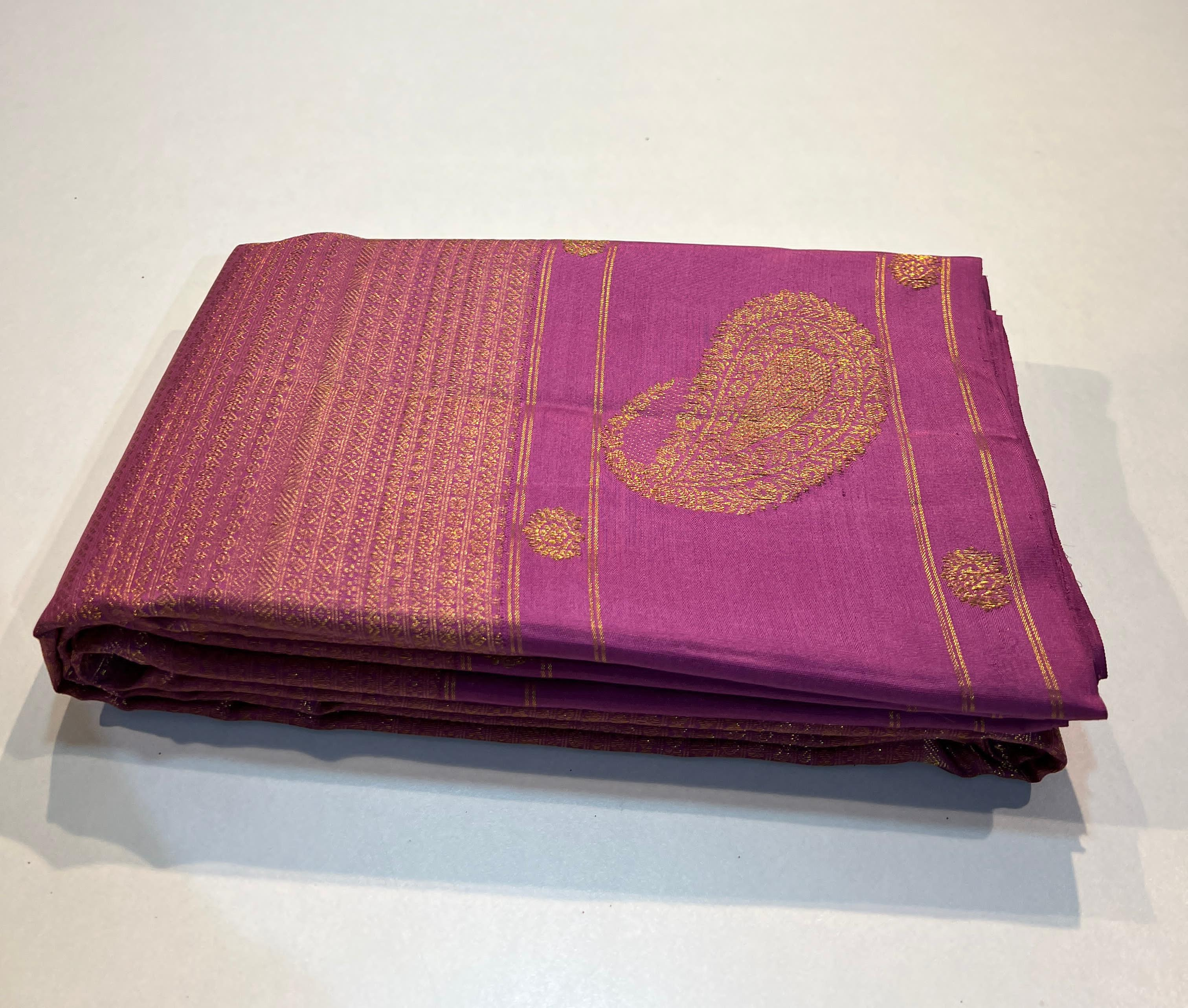 PINK/GOLD COLOUR  ZARI BORDER COMBITION PURE KANCHI SILK SAREE