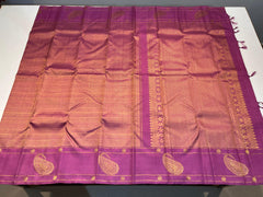 PINK/GOLD COLOUR  ZARI BORDER COMBITION PURE KANCHI SILK SAREE