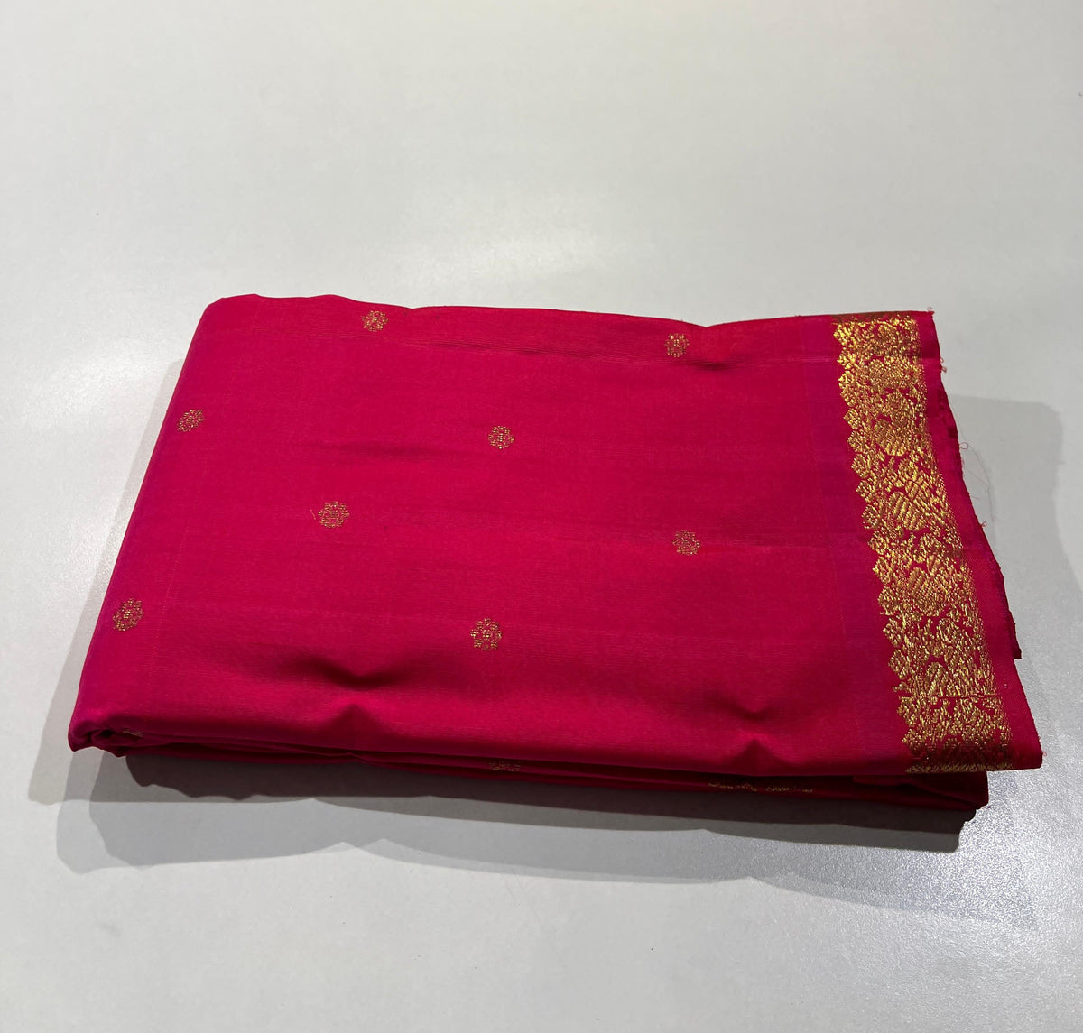 PINK COLOUR  ZARI BORDER COMBITION PURE KANCHI SILK SAREE