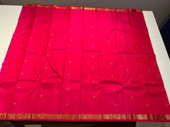 PINK COLOUR  ZARI BORDER COMBITION PURE KANCHI SILK SAREE