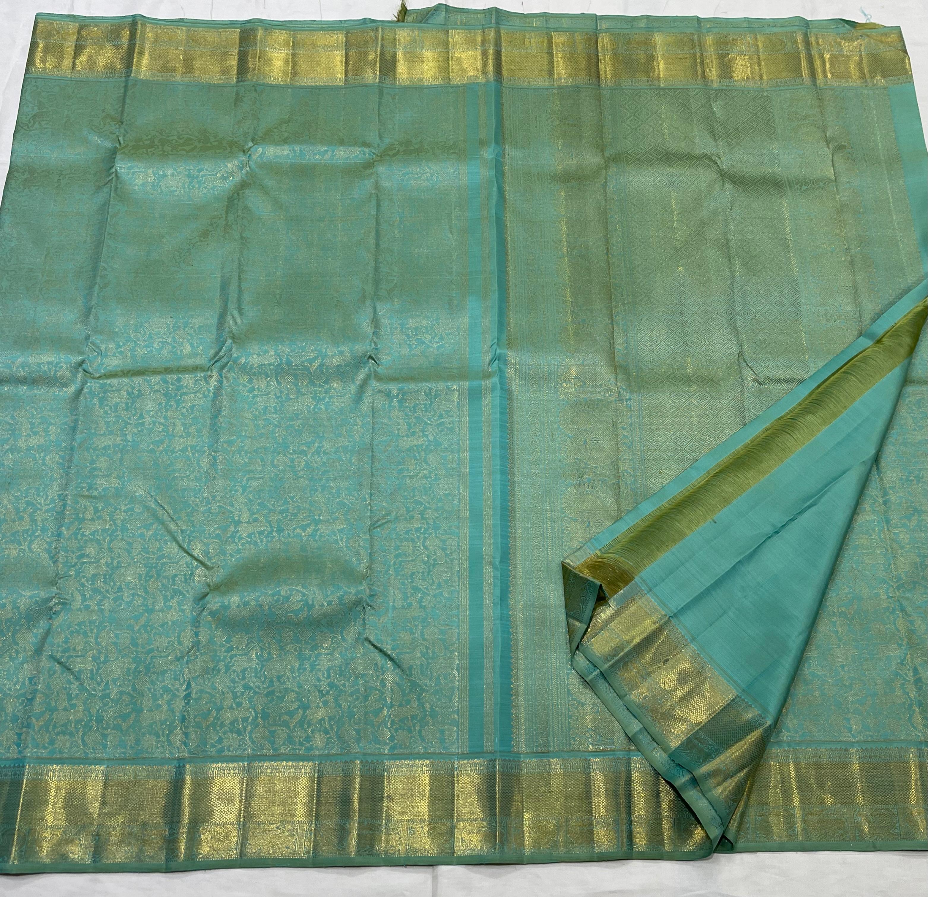 LITE BLUE COLOUR ZARI COMBINITION PURE SILK SAREES