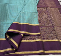 SKY BLUE/WINE COLOUR ZARI COMBINITION PURE SILK SAREES