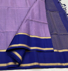 LAVENDER/ROYAL BLUE COLOUR ZARI COMBINITION PURE SILK SAREES