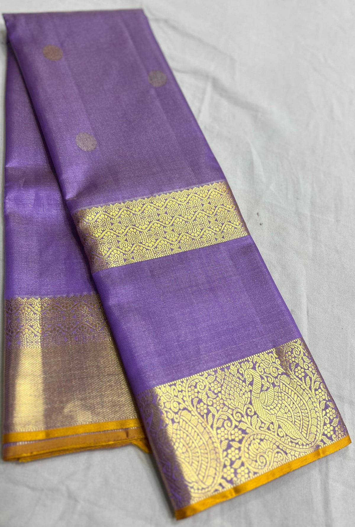 LAVENDER/YELLOW COLOUR ZARI COMBINITION PURE SILK SAREES