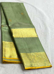 LITE SEA GREEN/GOLD  COLOUR ZARI COMBINITION PURE SILK SAREES