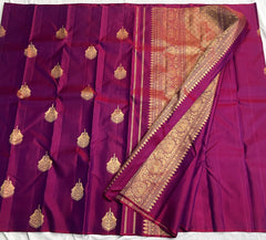 PURPLE  BORDERLESS SAREE