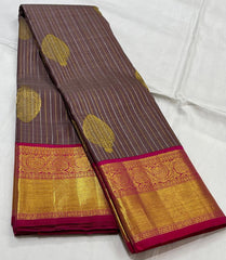 LITE BROWN/PINK  COLOUR ZARI COMBINITION PURE SILK SAREES