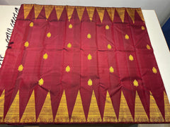 MAROON   TEMPLE BOARDER SAREE