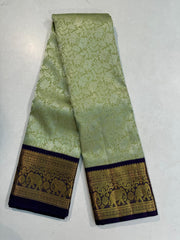 PISTA GREEN/BLACK  KANCHI SILK SAREES