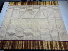 BEIGE/BROWN KANCHI SILK SAREES