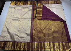 BEIGE/BROWN KANCHI SILK SAREES