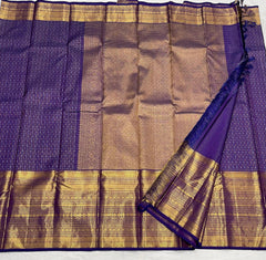 VOILET/GOLD COLOUR ZARI COMBINITION PURE SILK SAREES