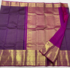 DARK PURPLE/PINK  COLOUR ZARI COMBINITION PURE SILK SAREES