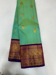 LITE BLUE/PURPLE  COLOUR ZARI COMBINITION PURE SILK SAREES