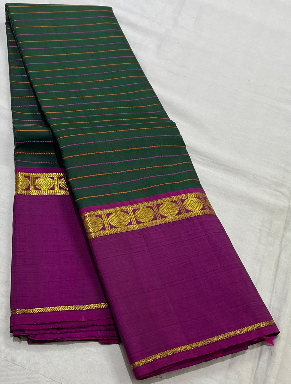 GREEN\PINKBORDER KANCHI SILK SAREE