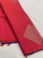 RED&BULE COLOUR SAREE KANCHI SILK SAREE