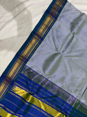 BULE COLOUR WHITE CHECKS GADWAL SILK SAREE