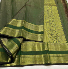 GREEN\GOLD COLOUR COMBINITION  KANCHI SILK SAREE