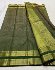 GREEN\GOLD COLOUR COMBINITION  KANCHI SILK SAREE