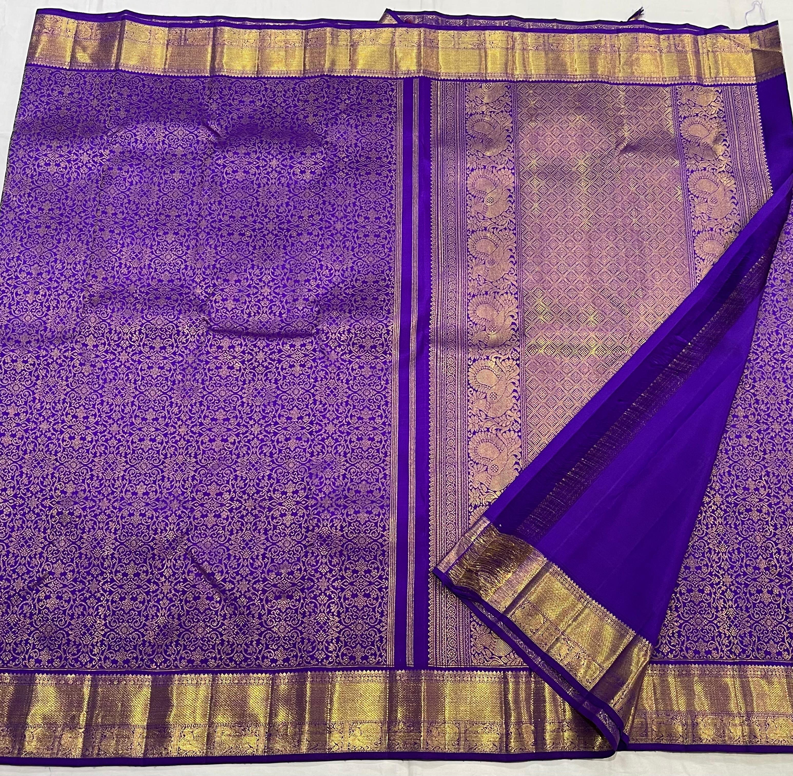 PURPLE COLOUR \ GOLDKANCHI BORDER SILK SAREES