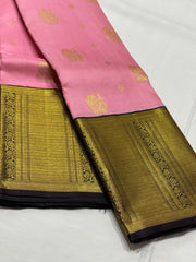 pink and gold saree