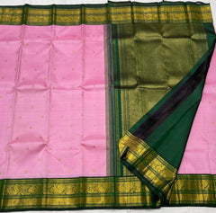 PINK\GREEN BORDER SAREE