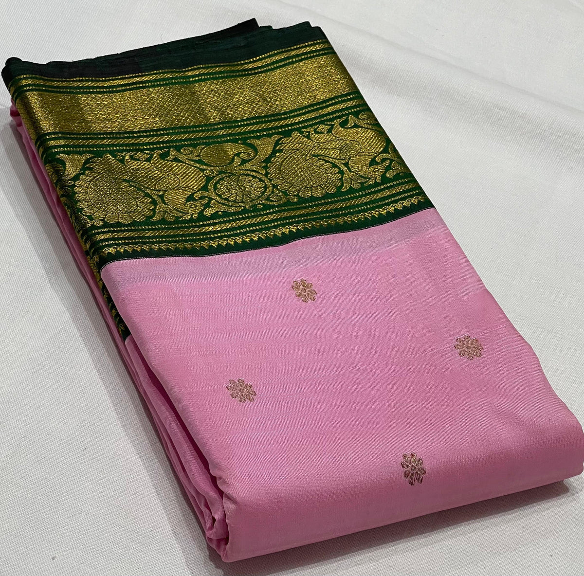 PINK\GREEN BORDER SAREE