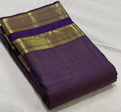 PURPLE COLOUR \GOLDBORDER  KANCHI SLIK SAREES