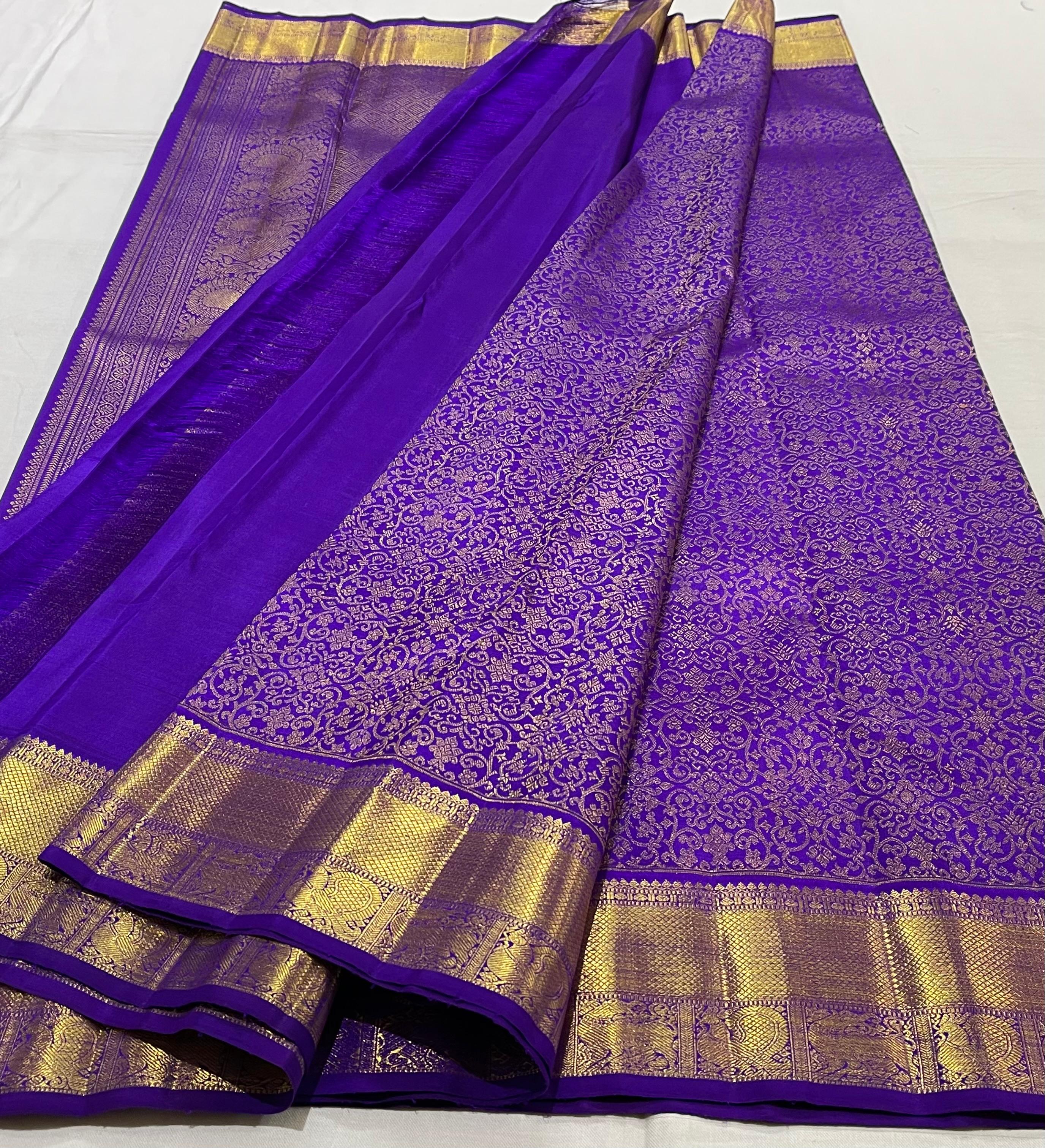 PURPLE COLOUR \ GOLDKANCHI BORDER SILK SAREES