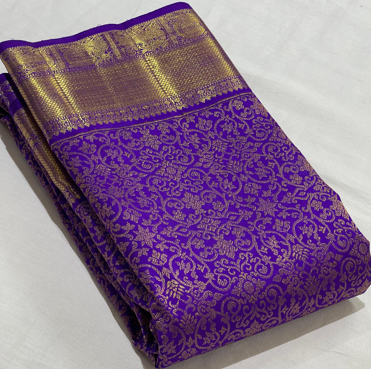 PURPLE COLOUR \ GOLDKANCHI BORDER SILK SAREES