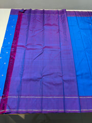 BULE & PURPLE COLOUR COMBITION KANCHIPURAM SAREE