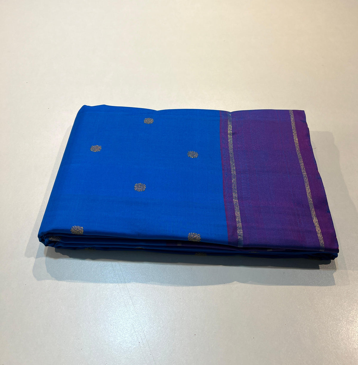 BULE & PURPLE COLOUR COMBITION KANCHIPURAM SAREE