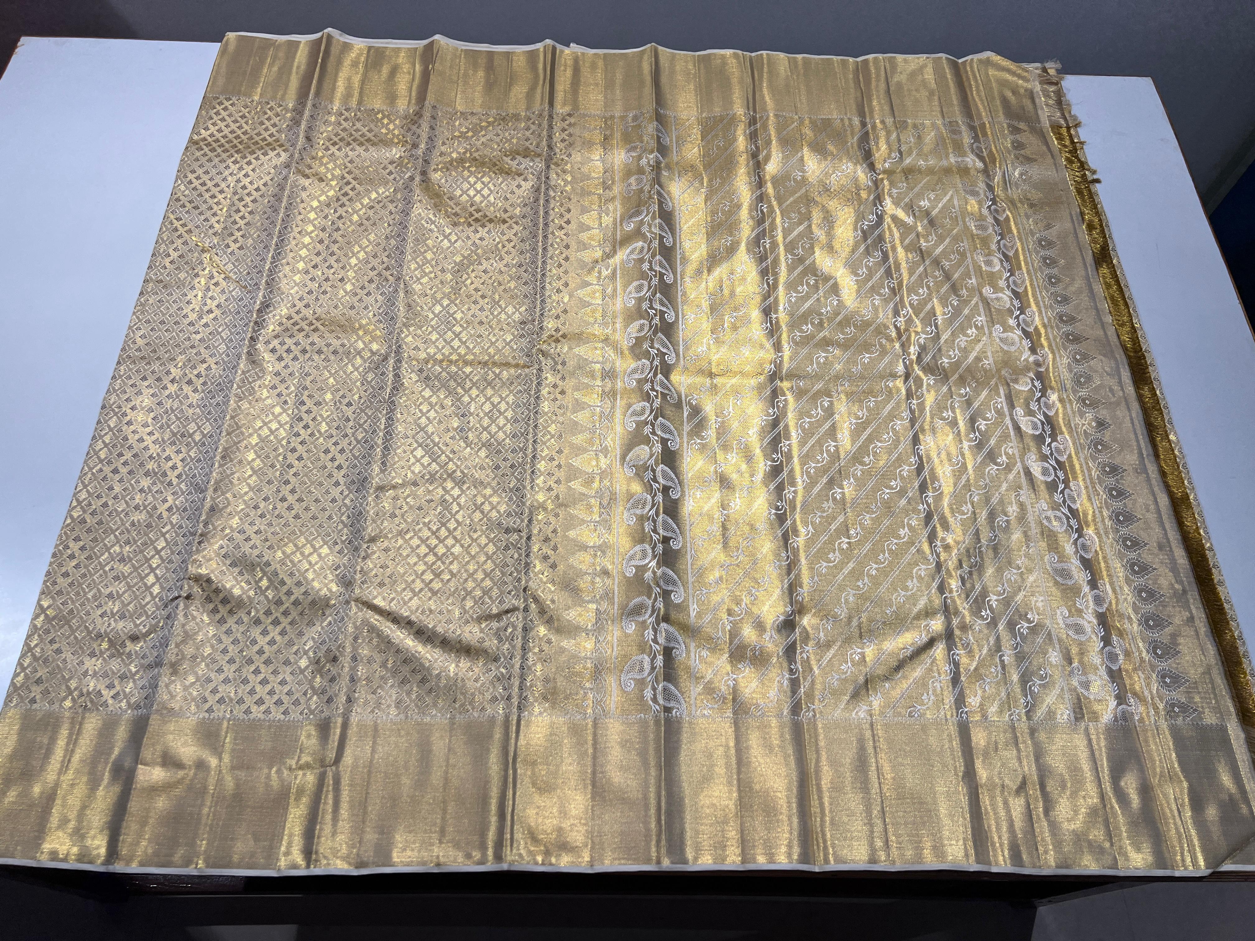 FULL GOLD ZARI KANCHIPURAM SAREE