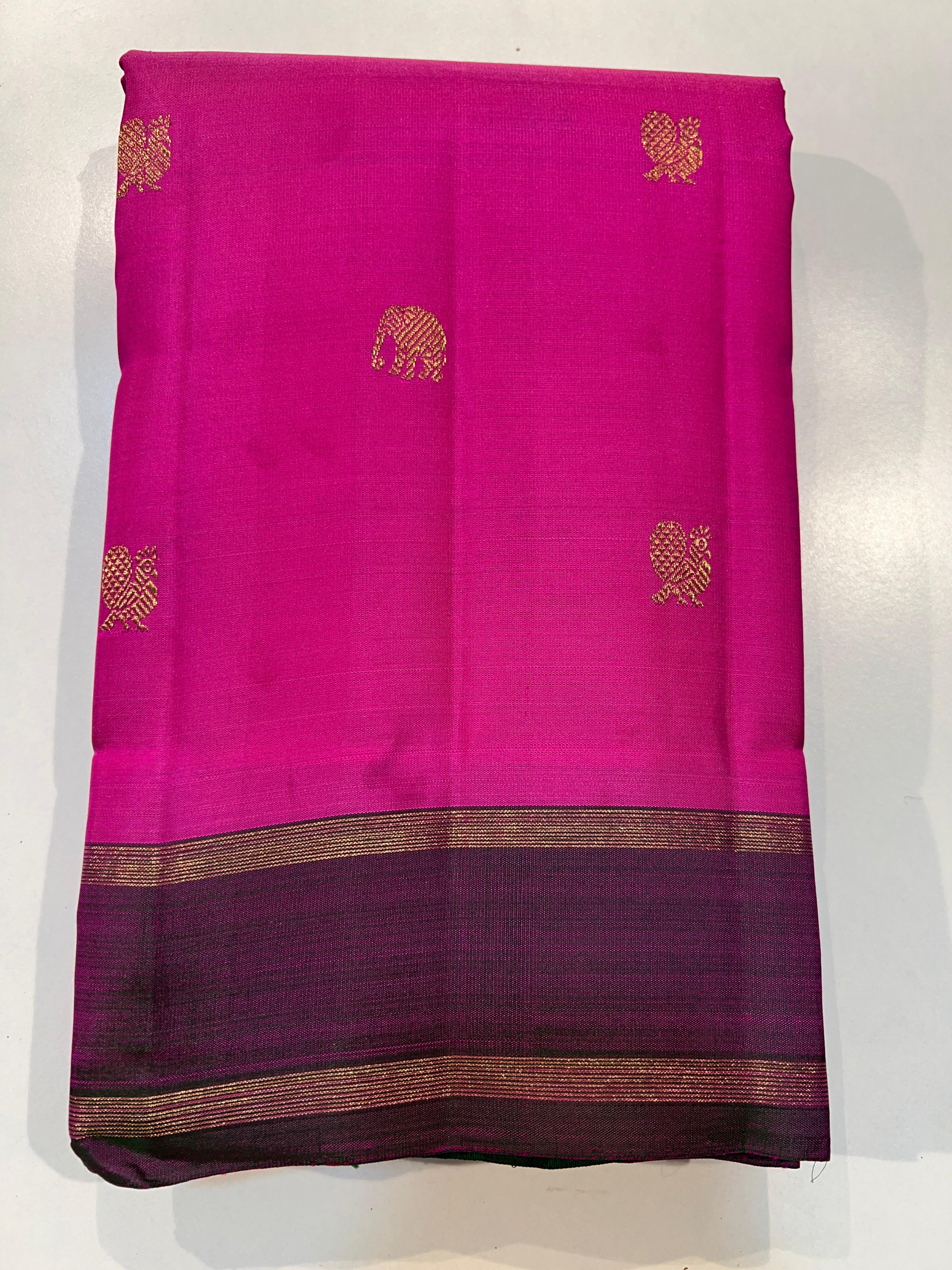 PINK & GREEN ZARI KOTA KANCHIPURAM SILK SAREE