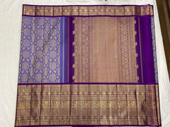 PURPLE \ GOLD BORDER GADWAL SILK SAREE