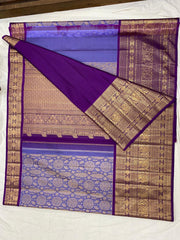 PURPLE \ GOLD BORDER GADWAL SILK SAREE