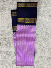 PINK & BULE COLOUR BORDER GADWAL SILK SAREE